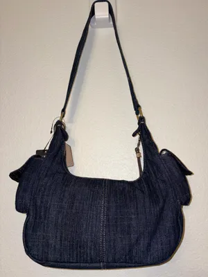 NWT True Religion Denim Embroidered Horseshoe Shoulder Bag Hobo Y2K Streetwear thumbnail 2