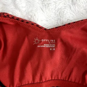 NEW Aerie Offline Red Herringbone Recharge Least Support Athletic Sports Bra M thumbnail 5