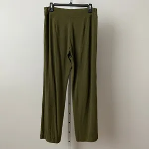 Eileen Fisher Relaxed Lagenlook Wide Leg Pull On Pant Medium‎ Green Olive thumbnail 6