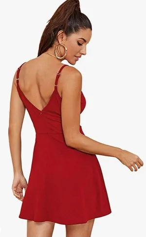 Amazon Red Spaghetti Strap Dress thumbnail 6