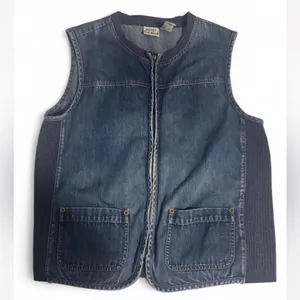 Embroidered Denim Vest Blue Size M thumbnail 1