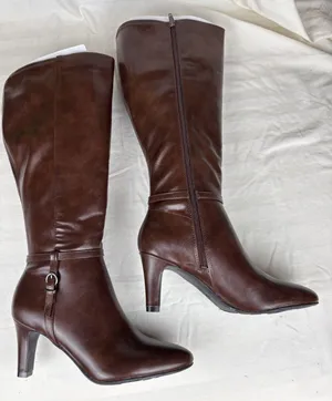 NWT Women's Wide CALF Size 7 M LifeStride Galant Vegan Leather Brown thumbnail 1