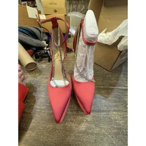 Sam Edelman Andie Pumps Pink Satin Embellished Platform Heel Display Size 8.5‎ thumbnail 5