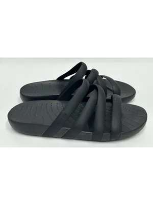 Crocs Splash Strappy Sandals Women’s Size 6 Black Slip On Slides Comfort thumbnail 2