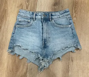 ZARA Light Wash High-Rise Jean Shorts thumbnail 1