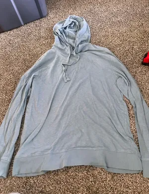 Old Navy Blue Long Sleeve Hooded Shirt M thumbnail 1