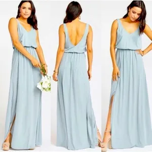 Show me your MuMu split Maxi dress SMALL sage sleeveless Bridesmaid prom thumbnail 5