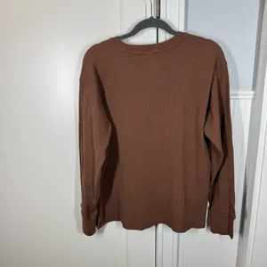 American Giant Women's Thermal Henley in Soft‎ Silt Brown size large thumbnail 5