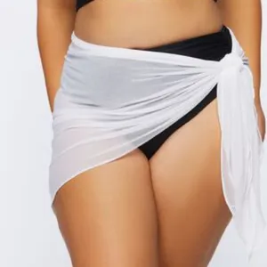 Forever 21 NWT White Mesh Swim Coverup Skirt thumbnail 8
