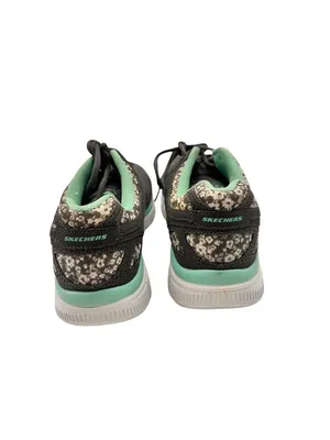 Skechers 9 Womens Athletic Shoes Snake Print Gray & Mint Green thumbnail 7