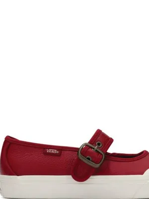NEW VANS Leather Mary Jane Shoe Bordeaux / Red / Burgundy M-6.5 W -8 thumbnail 6