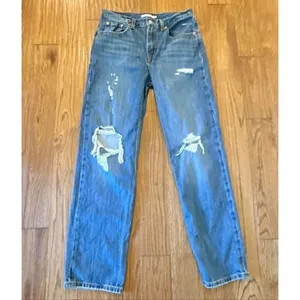 Levi’s low pro straight distressed dark wash jeans 27 thumbnail 5