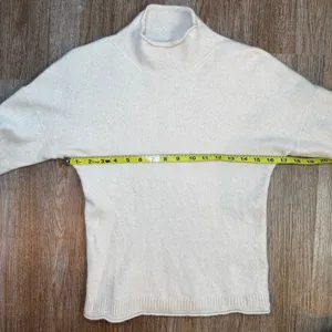 J. Crew 100% Cashmere Mock Neck Sweater M Ivory Cream Sustainable Quiet Luxury thumbnail 4