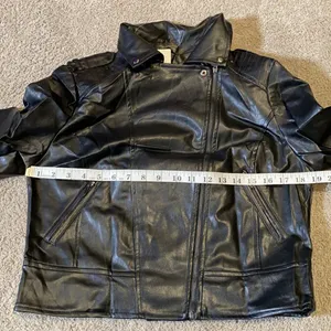 Women’s Black Faux Leather Jacket XL Lil Peep NWT thumbnail 6