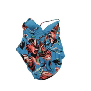 CALIA One Piece Swimsuit Womens 16 Floral Blue Lace Up Back Excellent thumbnail 5