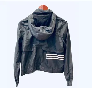Adidas Black White Windbreaker Track Jacket Hood XS Athletic Full Zip thumbnail 2