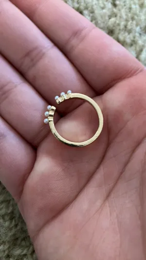 Gold Faux Pearl Antique Vintage Ring thumbnail 5