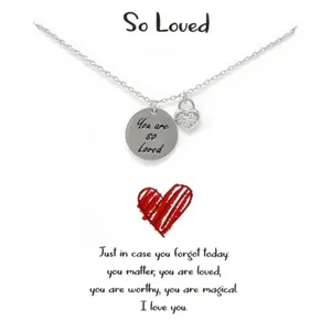 You Are So Loved Rhodium dipped pendant necklace thumbnail 7