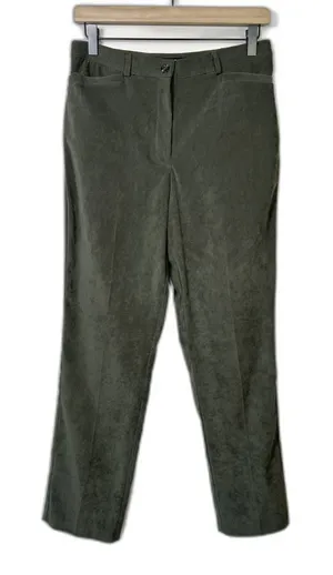 Tribal Women's Army‎ Green Stretch Extensible Suede Feel Business Pant Trouser 4 thumbnail 1