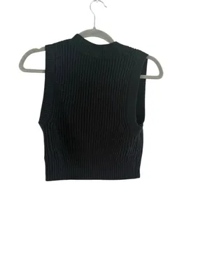 Women's H&M Black V-Neck Knit Sweater Vest Size XS thumbnail 3