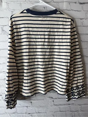 Madewell Navy and Cream Striped Long-Sleeve Tee with Embroidered Cuffs thumbnail 6