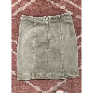Free People Modern Femme Olive Green Denim Mini Skirt Size 0 Y2K thumbnail 3