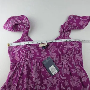 Universal Threads NWT Purple Floral Tiered Midi Dress Ruffle Strap Cotton Small thumbnail 7