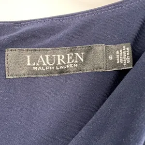 Lauren Ralph Lauren Black Label Sheath Dress Navy Twist Front 3/4 Sleeves Size 6 thumbnail 10