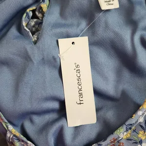 Francesca's Miami Blue Floral Mini Dress NWT Size Medium Wedding Guest Dress thumbnail 8