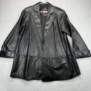 Toff's Genuine Leather Black‎ Jacket Coat Size S thumbnail 1