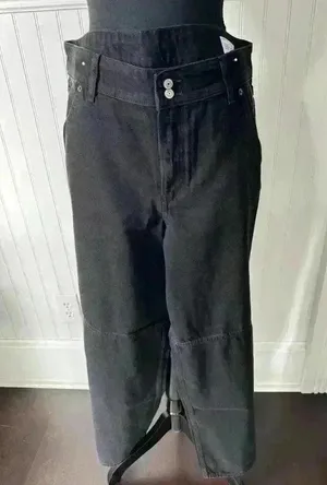 NWT Gap Mid Rise UltraSoft Baggy Wide Leg Jeans~ Black ~ 12 /31 thumbnail 5