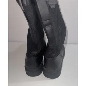 Cole Haan Black Leather Waterproof Quilted Winter Boots Women 8.5B EUC CHARITY thumbnail 4
