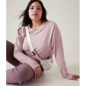 Athleta Retroterry Crewneck‎ Sweatshirt Women Small Smoked Mauve Dolman thumbnail 2