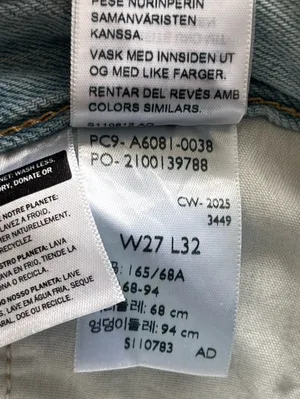 Levi’s Ribcage wide leg jeans linen and denim light wash NEW 27 thumbnail 12