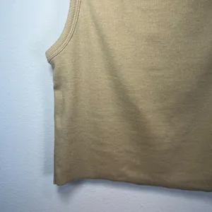 RVCA Haru Slide Tank Top Shirt Tan Ribbed Stretch Crop Summer Neutral NEW Large thumbnail 7