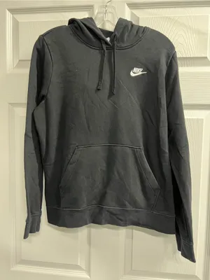 Nike Womens Logo Black Pullover Hoodie With Pockets - Size Medium - GUC thumbnail 1