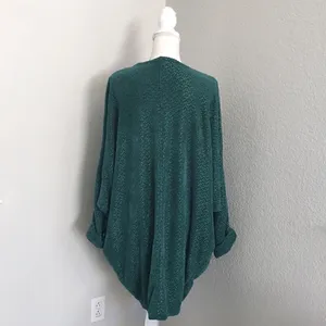 Flawless Green Chenille Pocketed Oversized Cardigan thumbnail 4