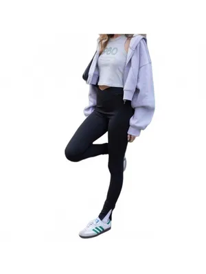 PacSun 1980 PAC WHISPER Active Side Slit Crossover Yoga Pants Black NWT XS thumbnail 7