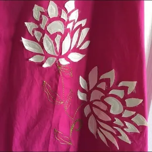 Flamingo USA Hot Pink Strapless Dress w/ Floral Appliqué Design, Size S thumbnail 3