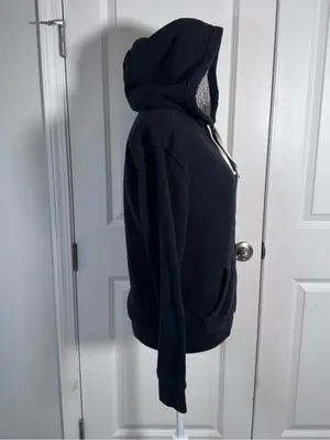 Hollister Sherpa Lined Hoodie XS Black Full Zip Cozy Y2K Fleece Jacket Everyday thumbnail 3