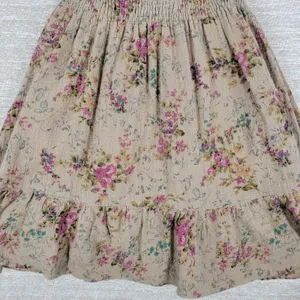 VTG Rachel & Chloe Smocked Dress Womens S Tan Floral Convertible Straps Cottage thumbnail 13