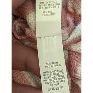 OFFLINE By Aerie Shirt Womens Medium Pink Stripe Henley Cropped Long Sleeve thumbnail 12