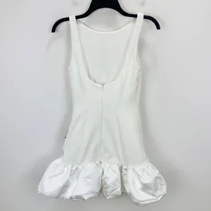 Lulus Superb Aura White Ruffled Drop Waist Mini Dress Bubble Hem Party XS NWT thumbnail 10