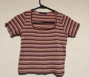 Brandy Melville Melville Square Neck Striped Top thumbnail 1