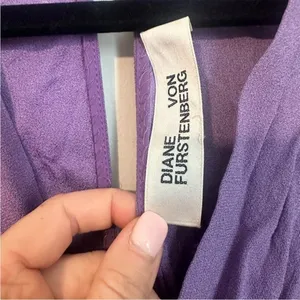 Diane Von Furstenberg Twist Front‎ Open Back Wrap Top In Lilac thumbnail 4