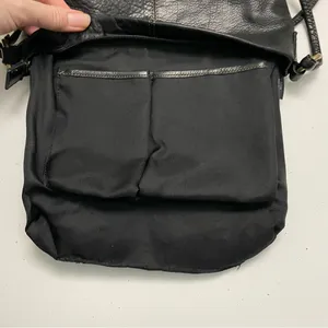 Vintage Fossil Purse Crossbody Pebbled Leather Lightweight Embossed Logo Black thumbnail 11