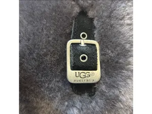 UGG Australia Classic Buckle‎ Shearling Boots Black Gray Size 7 thumbnail 4