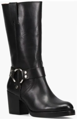 NEW Frye Jean Harness Boots Leather Black Size 8.5 thumbnail 1