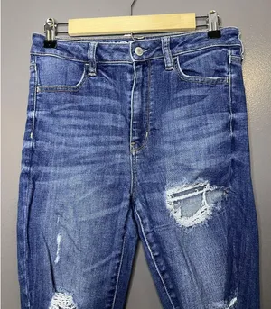 American Eagle Outfitters Super Hi-Rise Jegging Jeans Womens 8 Short Distressed thumbnail 1