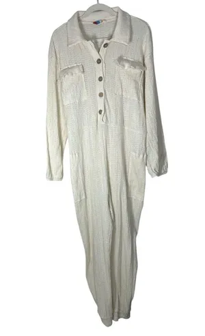 Free People Beach Calico One-Piece Button Front Jumpsuit Sz M thumbnail 3